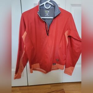 Red and Orange Quarter-Zip Pullover